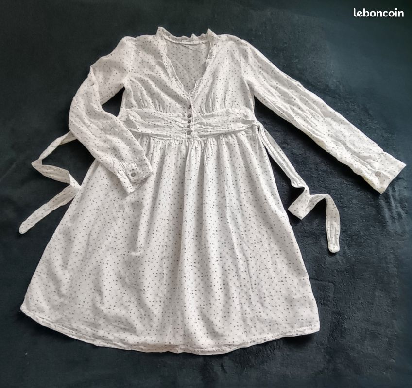 Robe été manches longues – Made in Italy – Soie & coton – Style romantique (image 3)