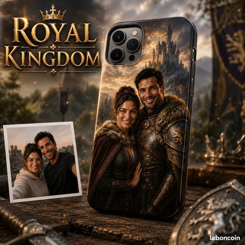 Coque de téléphone personnalisée depuis votre photo – CoupleChevalier & Princesse Fantasy (image 4)