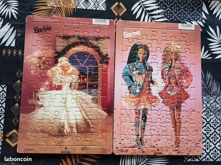 Lot de 2 puzzle 50 pièces collector Barbie vintage 1993 - Editions Jeunesse (image 1)