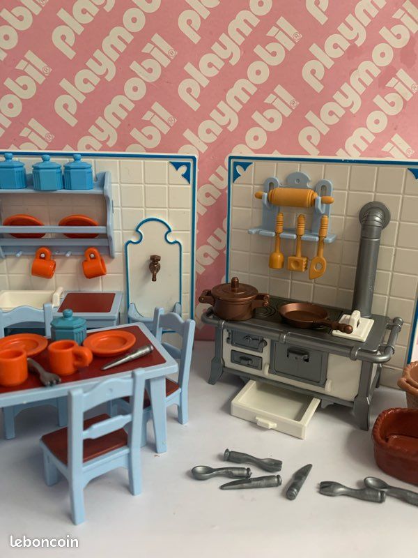 PLAYMOBIL Vintage Série Rose 1900 - Grande Cuisine Set 5322 (1989) - Complet Avec Accessoires
