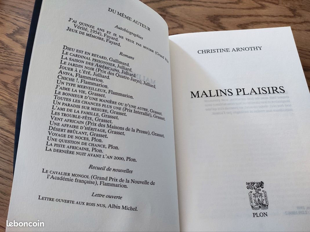 Livre Malins plaisirs - Christine Arnothy (image 5)