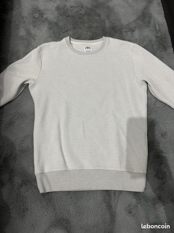Zara pull en coton blanc Col rond S Ex État - Vêtements