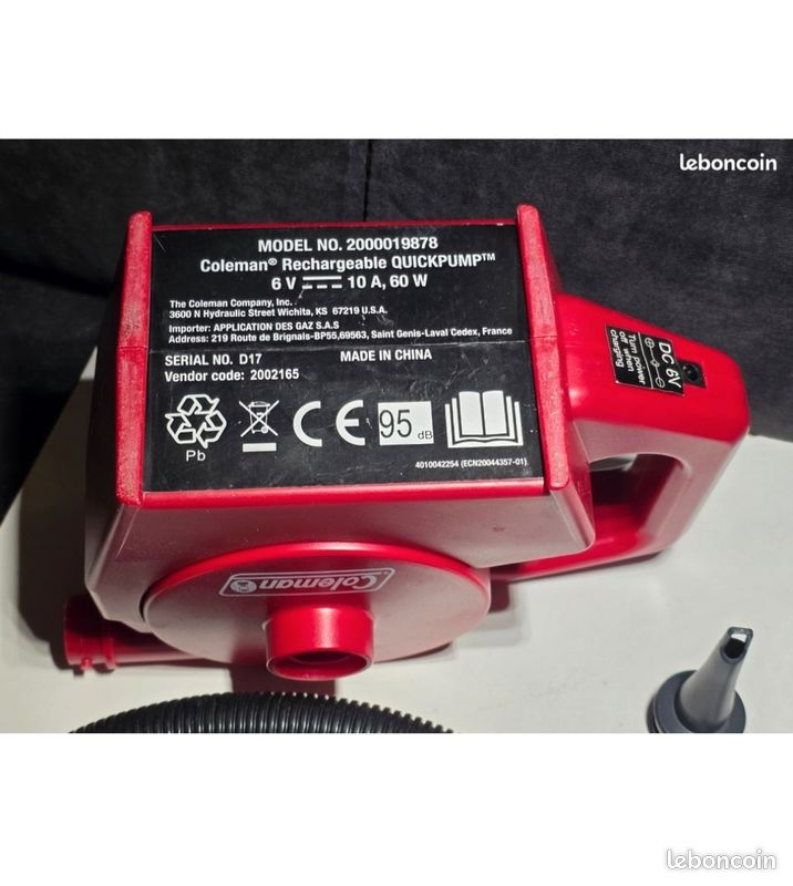 Pompe Coleman QuickPump 4D – Gonfleur/dégonfleur à Piles 4D (piles Non Incluses) NEUF OUVERT