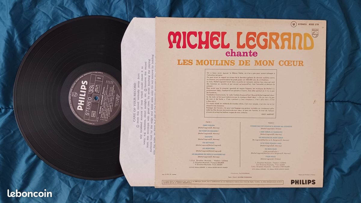 LP Vinyle Michel Legrand – Michel Legrand Chante Les Moulins De 