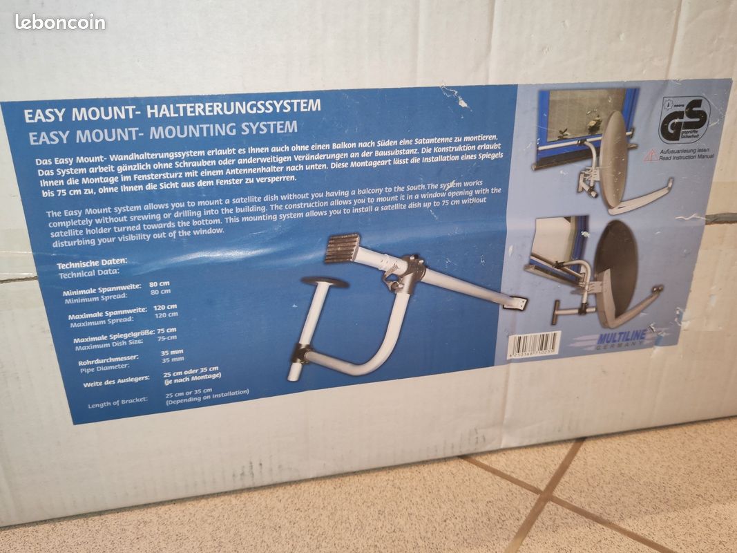 Support Parasol Pour Antenne Satellite Camping – A.S. Sat 32900, Mât Acier 1m, Neuf