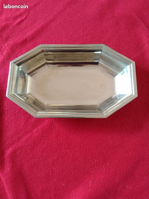 Plat Octogonal En étain CAMBET 30,5 Cm Brillant