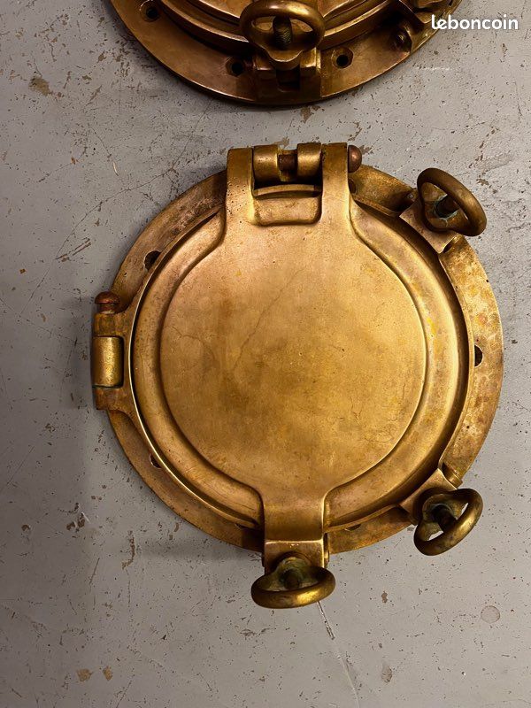 Hublot de bateau en bronze massif – Marine marchande – 40 kg – Pièce authentique - Décoration