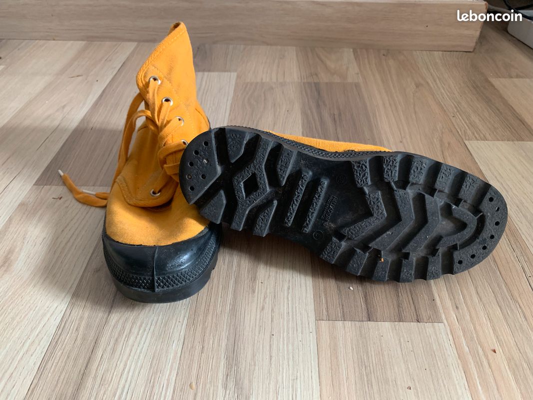 Boots Palladium en toile - Jaune moutarde - Chaussures (image 4)