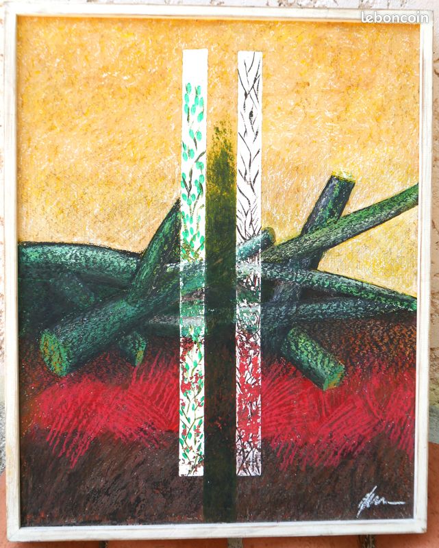 Grand tableau signé: arbres abstraits (image 1)