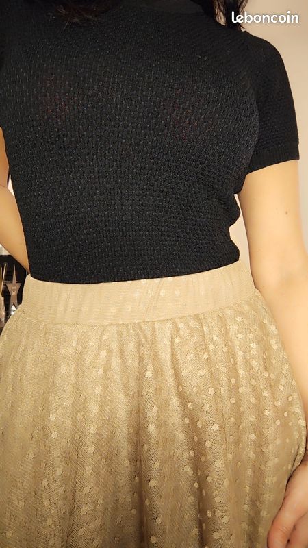 Jupe asymétrique tulle beige NEUVE ÉTIQUETTE Vila 38 40 (image 3)