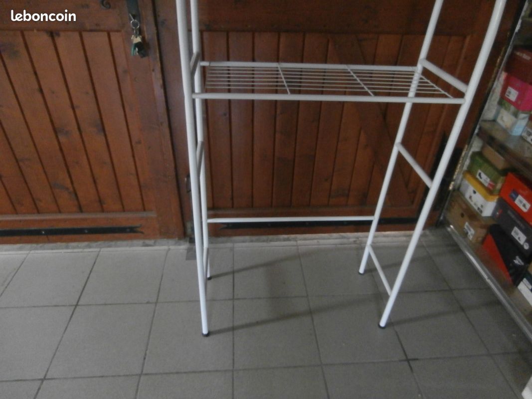 Grande Etagère blanche métallique avec 3 rayonnages (image 1)