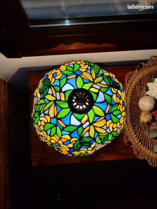 Lampe Tiffany d’auteur signée (1993/1997) – Base sculpturale exceptionnelle (image 11)