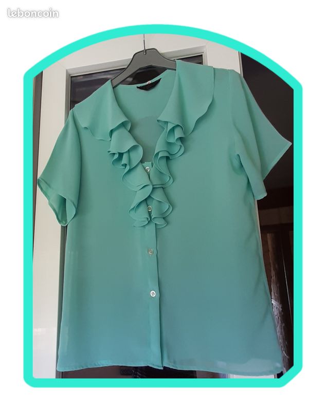 Chemisier à plumetis - Vert - Femme - 18.00