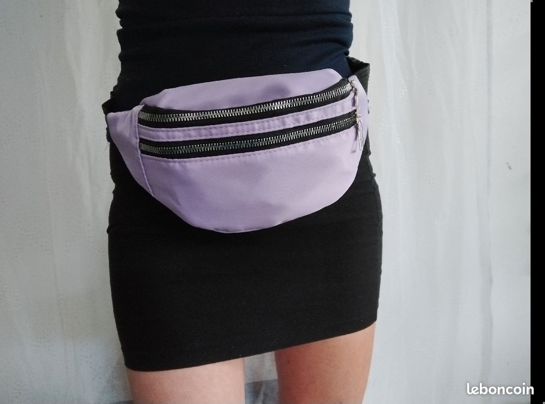 Neuf sac banane en nylon lilas femme accessoire poitrine taille épaule quotient sport (image 1)