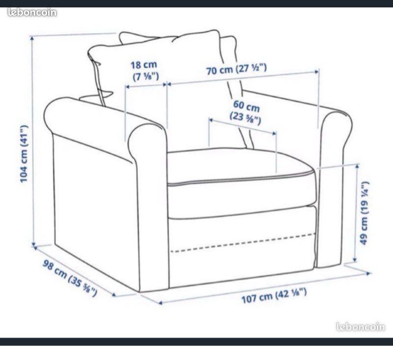 100% NEUF FAUTEUIL type CLUB GRAND CONFORT VERT entièrement DEHOUSSABLE gronlid ikea canapé vert clair pastel (image 3)