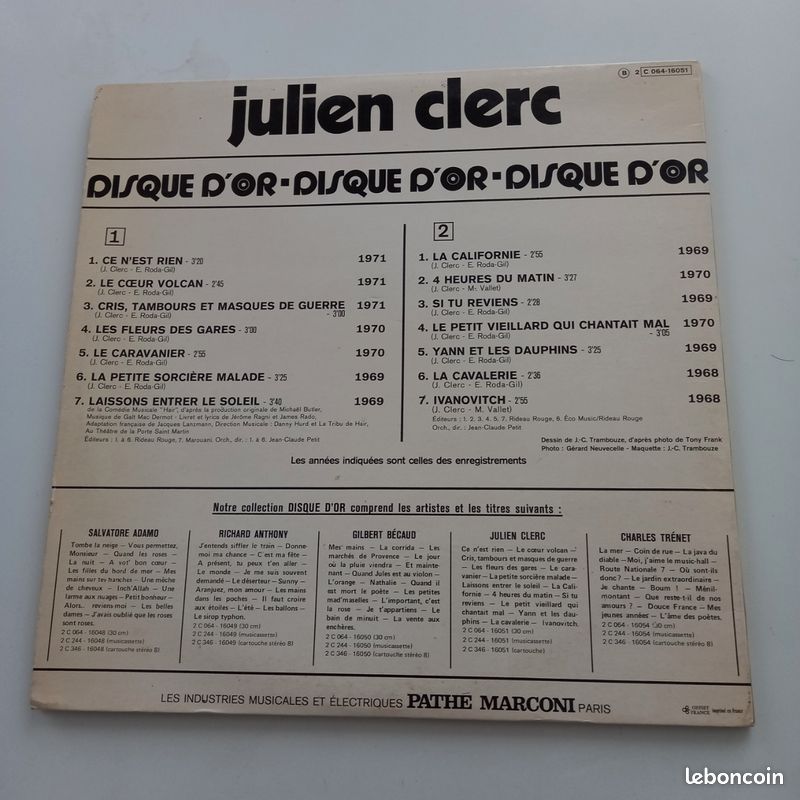 33 tours JULIEN CLERC (image 2)