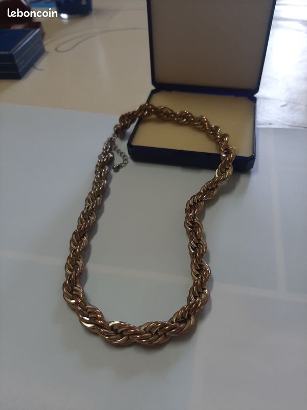 Collier tressé plaqué or (image 3)