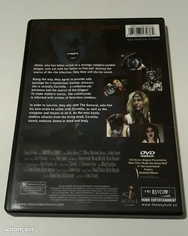 DVD Vampires vs Zombies Film Gore Film d'horreur (image 3)