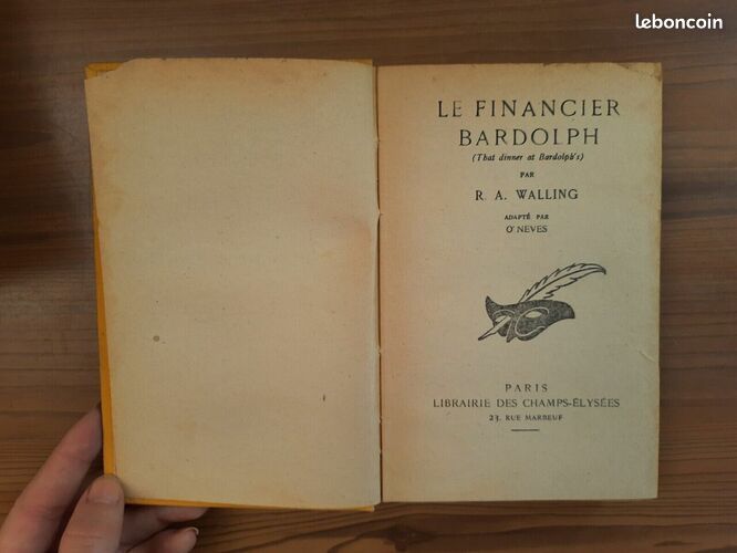 [Livre] r a Walling Le Financier Bardolph Le masque - Etat correct (image 2)