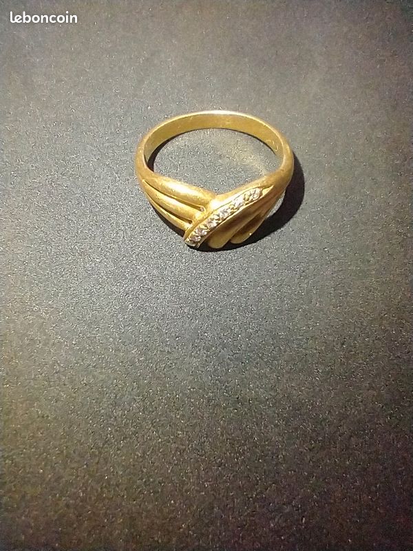 Bague or 750 et diamants (image 1)
