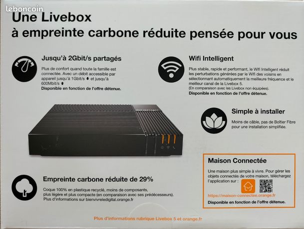 Livebox 5 Orange - Modem Fibre ADSL - Ouvert Mais Jamais Utilisé - État Neuf