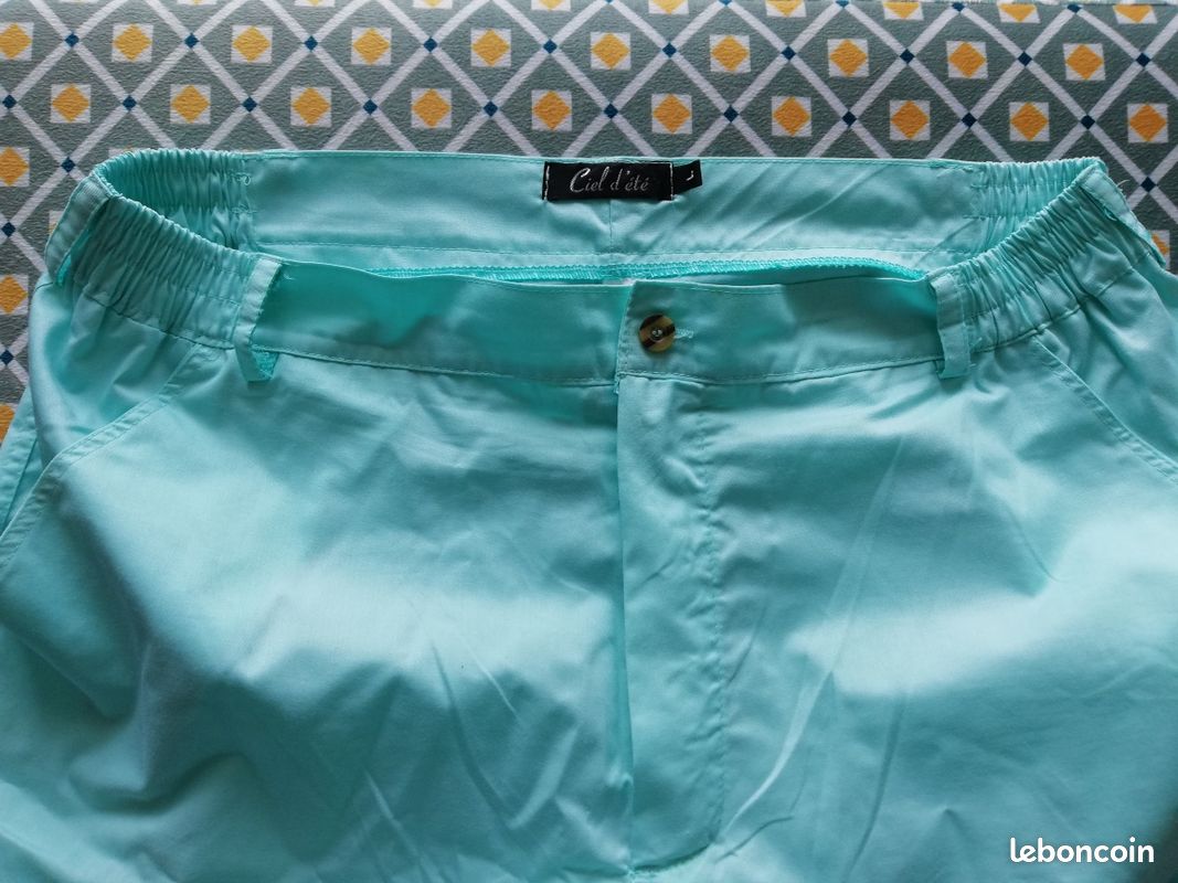 Bermuda homme vert d'eau taille L (image 6)