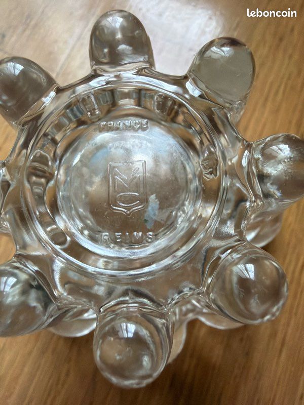 3 bougeoirs en verre vintage made in France