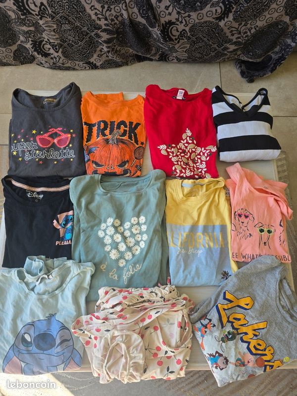 Lot De 9 Vêtements Pour Fille 14 Ans / XS / Taille 34 - Occasion Très Bon état - Multicolore