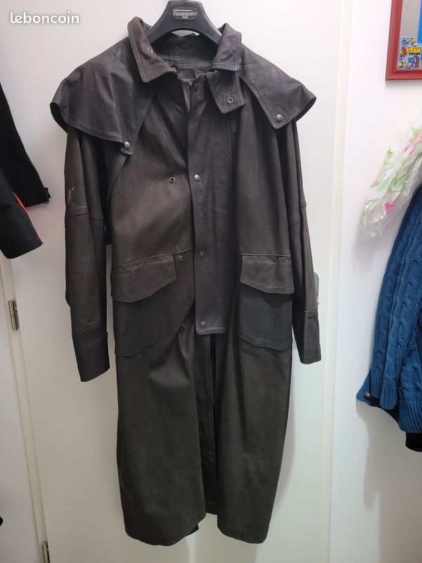Acerugs Veste imperméable en peau cirée australienne pour homme Taille S M L XL 2XL 3XL 4XL 5XL 6XL Noir Marron, brun, Petit