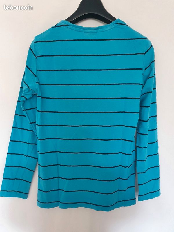Tee-shirt manches longues turquoise (image 2)