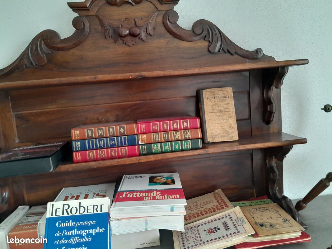 Étagère en bois (livre et docs (1 cd,fiches sur le ciel), possible :1 euro chaque livre) (image 1)