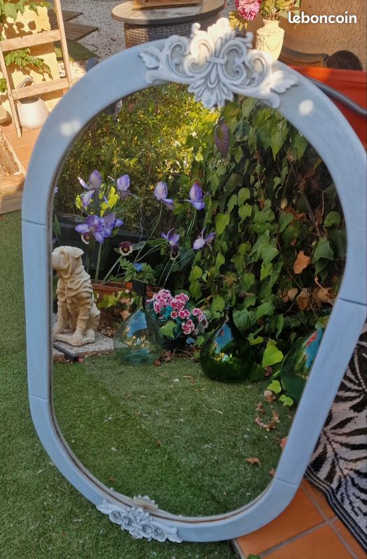 Beau miroir ovale shabby chic (image 2)