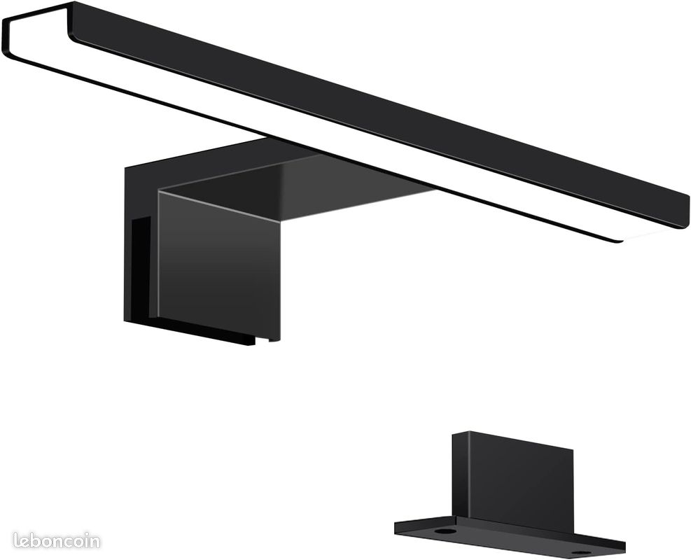 Lumière de salle de bain LED 2 en 1 IP44 lumière de miroir blanche froide – Noire 30 cm (image 1)