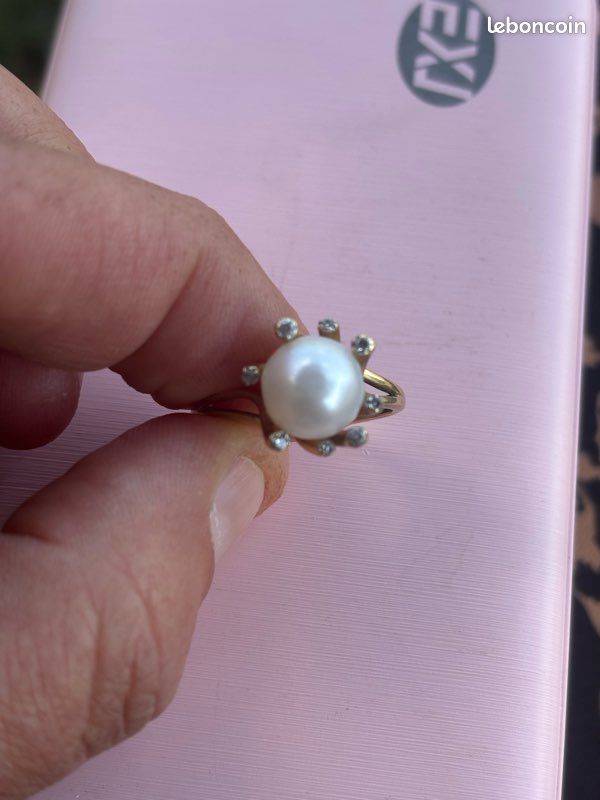 Bague Or Jaune 18k Perle de Culture - Jasmina Carbone (Le Manège à Bijoux) - T54 (image 6)