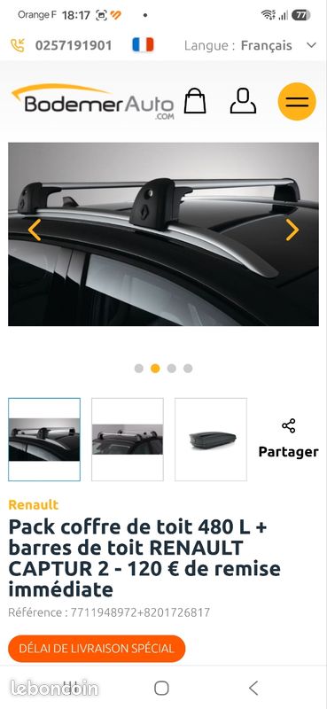 Barre de toit renault capture 2 (image 1)
