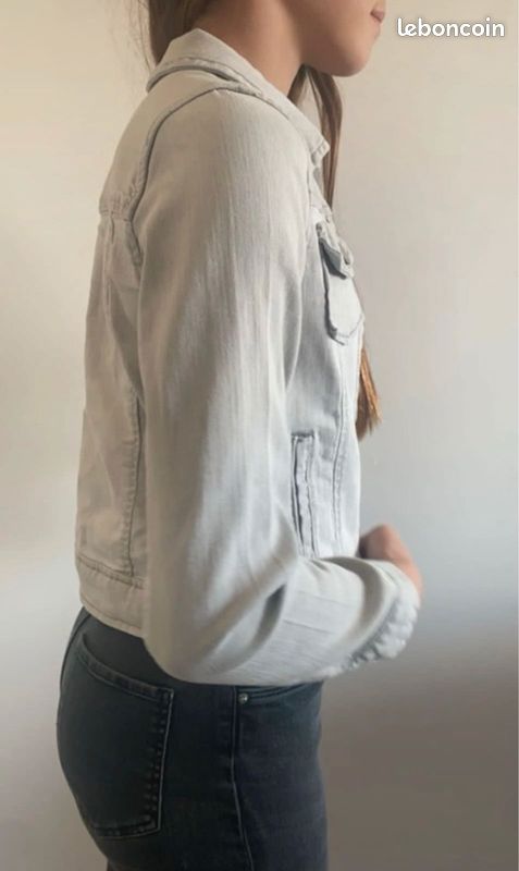 Veste en jean grise, enfant fille 10 ans, GapKids, neuve (image 4)