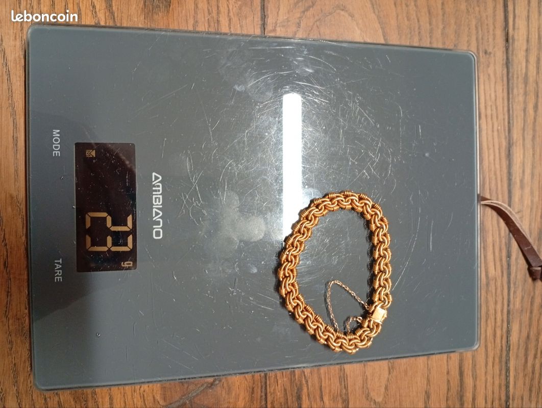 Bracelet En Or 18 Carats - 14,78 G, Maillon Deux Ors, Occasion