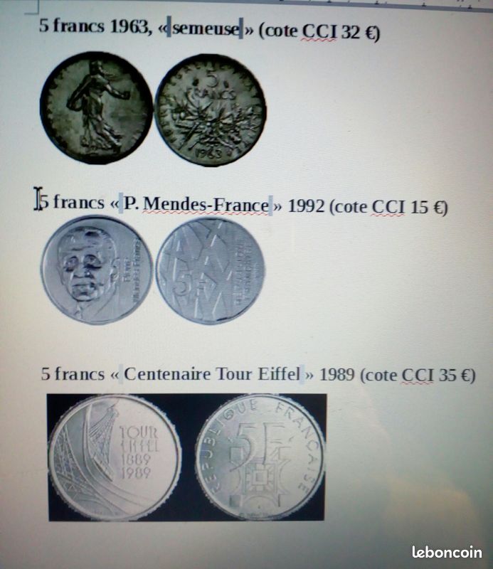 12 pièces de monnaie françaises (différentes) (image 1)