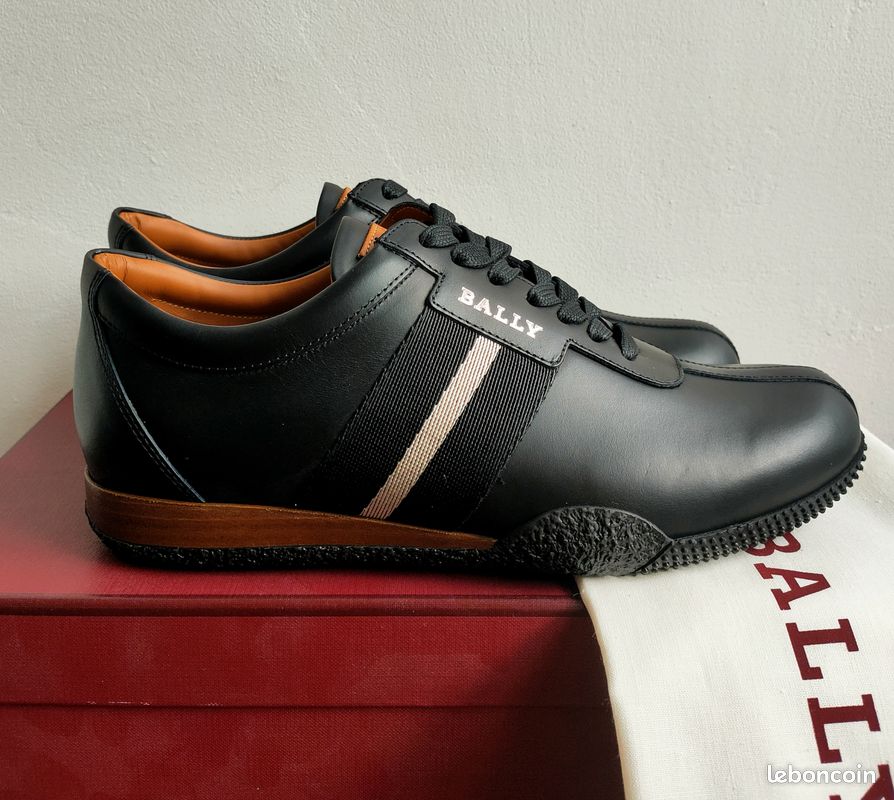 Baskets Bally Roller Cuir Homme - Taille 42 Noir, Neuf Avec Emballage, Sport