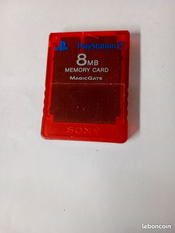 Carte mémoire rouge officielle translucide pour sony ps2