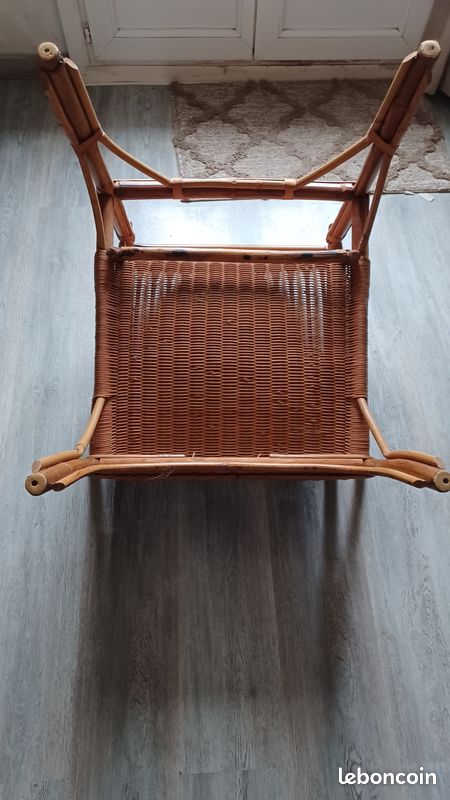 Fauteuil en rotin et bambou vintage (image 4)