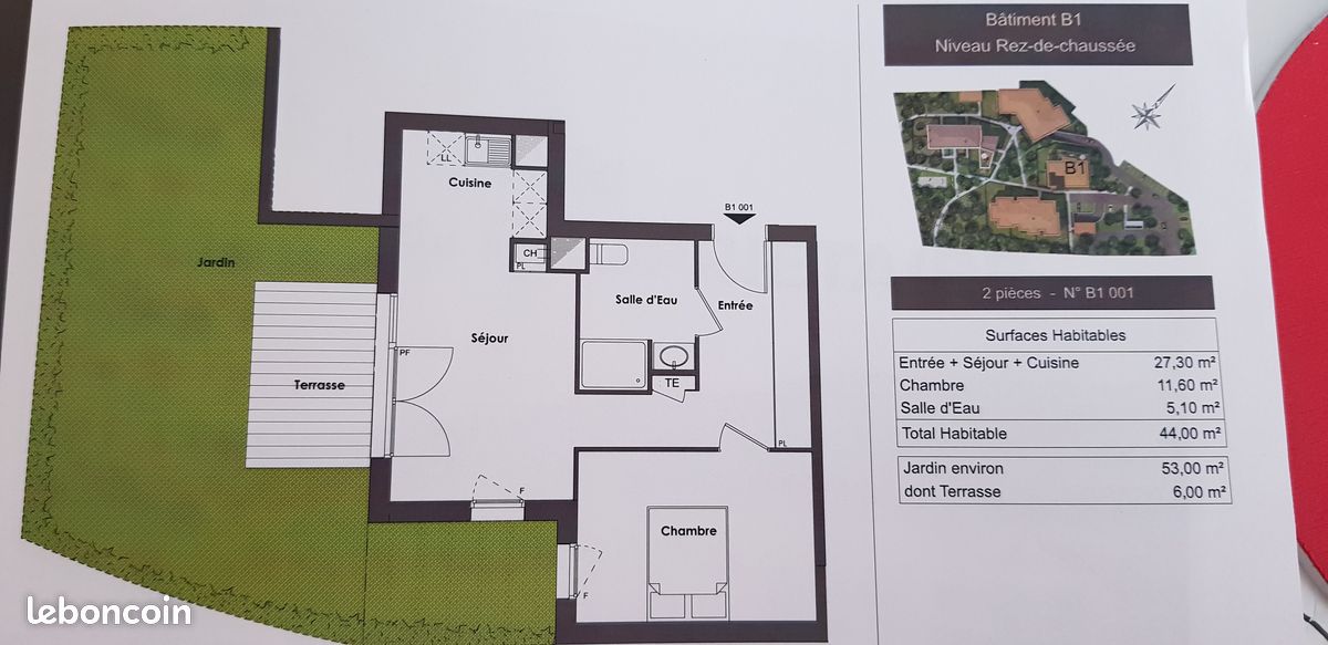 Appartement 2 pièces 44 m² · à Gradignan · 44 m² · 687 €/mois