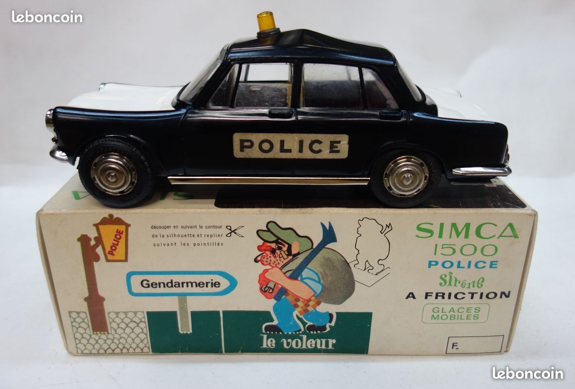 Cabriolet Police FJ France - Jouet à Friction En Tôle - Vintage Années 50/60 - Fonctionne