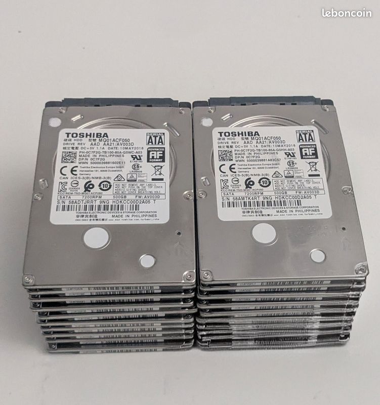 Disque Dur Toshiba 2,5" 640 Go – SATA, Neuf Scellé – Stock Pour PC Portable