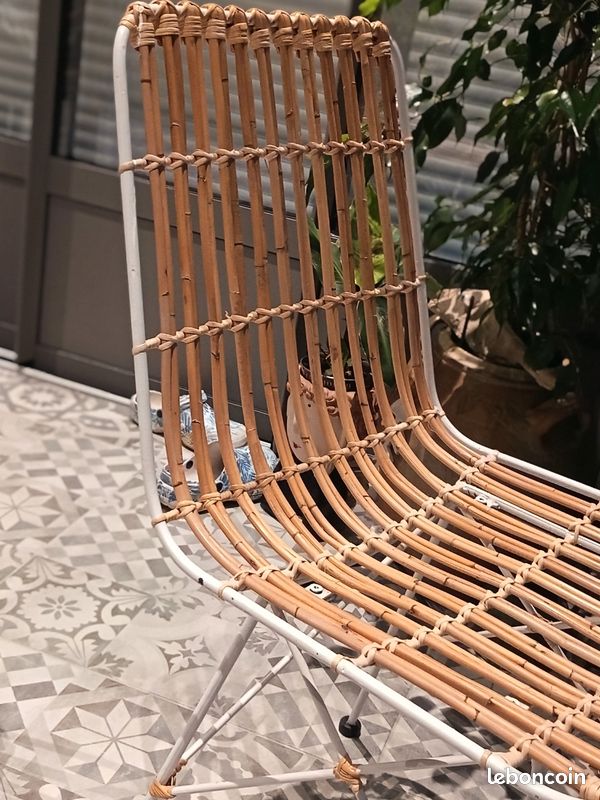 Chaise metal et rotin (image 4)
