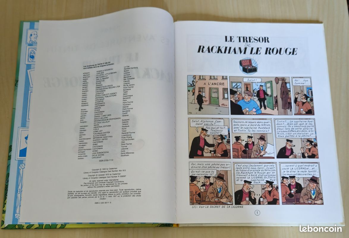 Les Aventures De Tintin - Le Trésor De Rackham Le Rouge - Edition Années 80 (image 2)