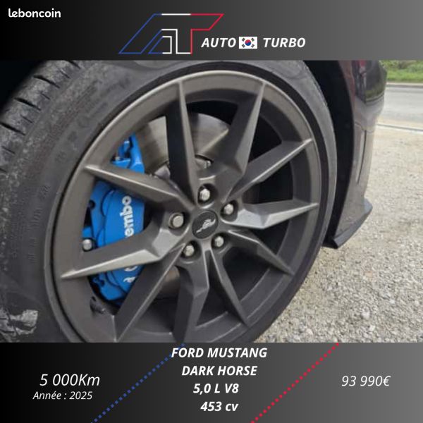 Ford MUSTANG FASTBACK 5.0 V8 453CH DARK HORSE / PAS DE MALUS / CERAMIQUE COMPLETE / PPF / EXTENSION (image 17)
