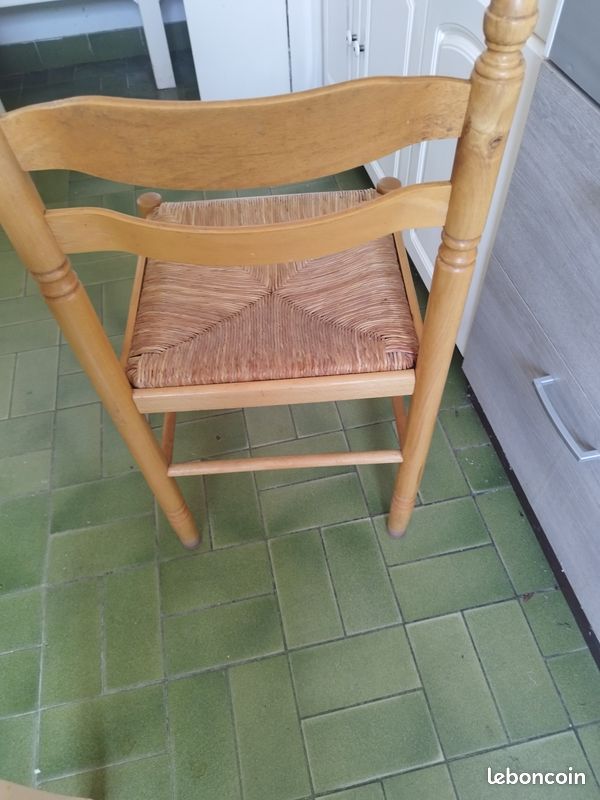 Chaise bois paille cuisine (image 2)