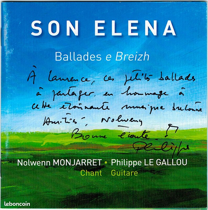 Nolwenn Monjarret - Philippe Le Gallou CD Son Elena / Ballades e Breizh (dédicacé) (image 6)