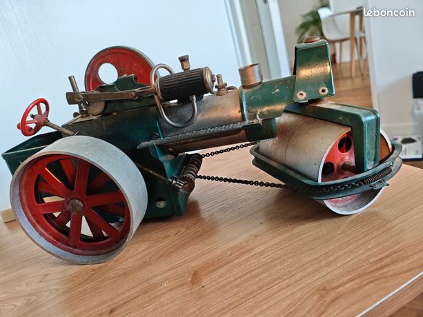 Ancien Rouleau Compresseur Jouet En Fer Compacteur France Vintage